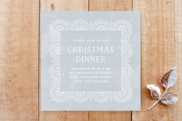 Winter Scallops Christmas Dinner Invitation