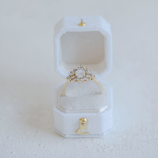 This is a white wedding accessories by The Heirloom Ring Box called octagon mini modern georgian ring box (snow white) in standard