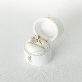 This is a white wedding accessories by The Heirloom Ring Box called vintage oval ring box (snow white) in standard