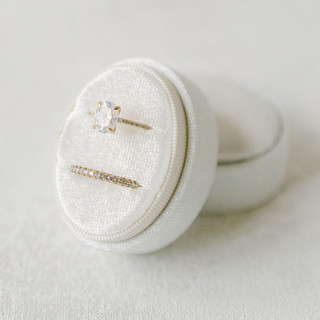 This is a white wedding accessories by The Heirloom Ring Box called snow white ring box (double slot) in standard