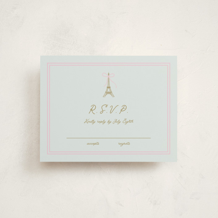 "Ooh La La" - Mitzvah Rsvp Cards in Menthe by mo kelley.