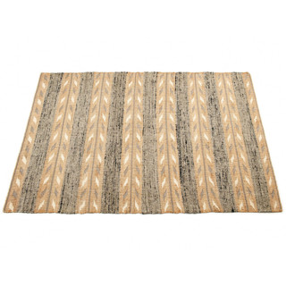 This is a beige rugs by Anjali Purohit called uneven arrows handwoven jute cotton wool blend earthy rug in standard
