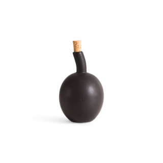 This is a black tableware by Powered By People called handcrafted stoneware olive oil dispenser - zitouna 34 oz in standard