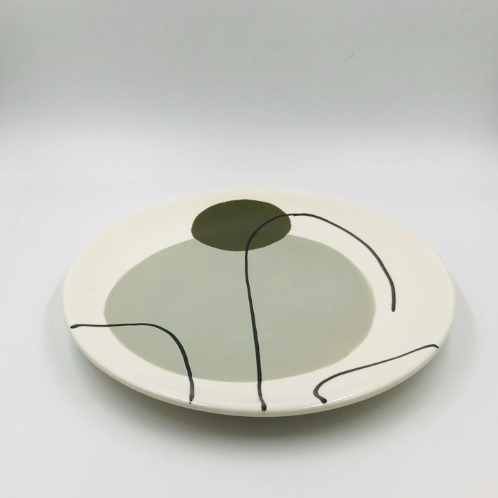 DESSERT PLATE OLIVE GREEN