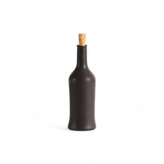 This is a black tableware by Powered By People called handcrafted stoneware olive oil dispenser - 21 oz brutto design in standard