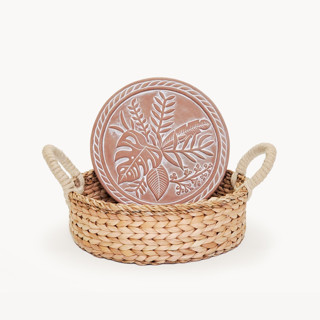 This is a natural tableware by KORISSA called bread warmer & basket - plant round in standard
