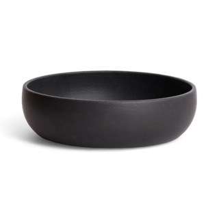 This is a black tableware by Powered By People called shallow stoneware serving bowl in standard