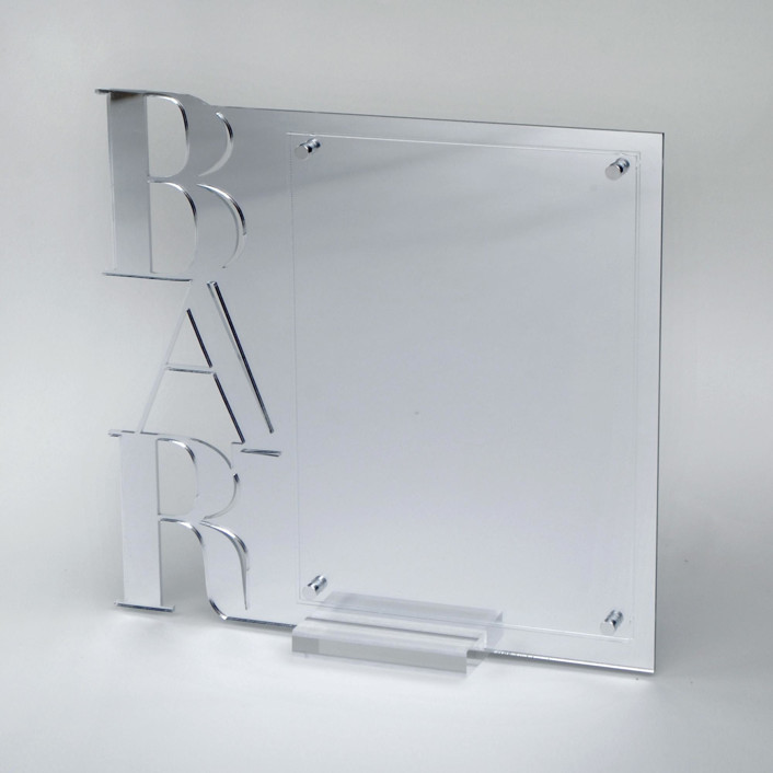Silver Mirror Acrylic Bar Sign