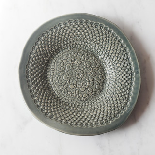 This is a green tableware by Handmade Studio TN called chamberlin platter - moss in standard