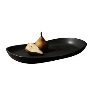 This is a black tableware by Powered By People called mini long stoneware serving platters | dadasi in standard