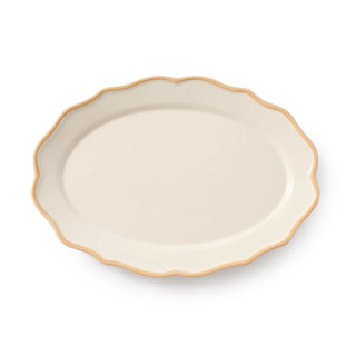 This is a beige tableware by Maison Madison called colette oval platter 15.5'' in standard