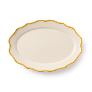 This is a yellow tableware by Maison Madison called giovanna oval platter 15.5'' in standard