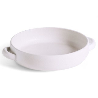 This is a white tableware by Powered By People called large serving plate with handles 13.4" - matte white in standard