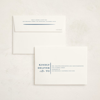 This is a navy bar mitzvah bat mitzvah invitations with standard by Meagan Christensen called talavera printing on strathmore in standard