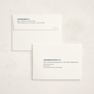 This is a seaside bar mitzvah bat mitzvah invitations with standard by Carrie Moradi called denim patchwork printing on strathmore in standard