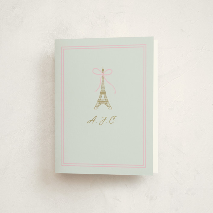 "Ooh La La" - Preppy, Hand Drawn Mitzvah Thank You Cards in Menthe by mo kelley.