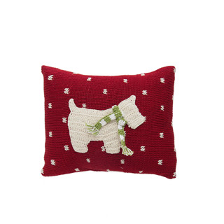 This is a red throw pillows by Melange Collection called westie dog mini christmas pillow in standard