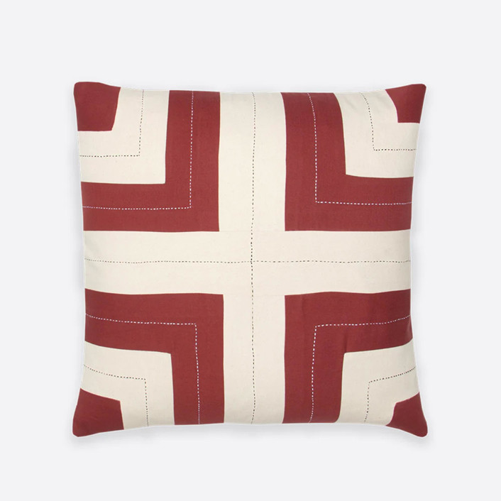 Interlock Throw Pillow - Rust