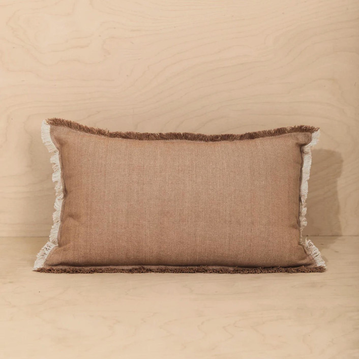 Chambray Lumbar Pillow Cover Clay Throw Pillows by Territory Design