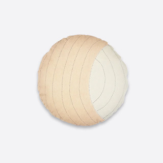 This is a pink throw pillows by Anchal called crescent throw pillow - ivory in standard