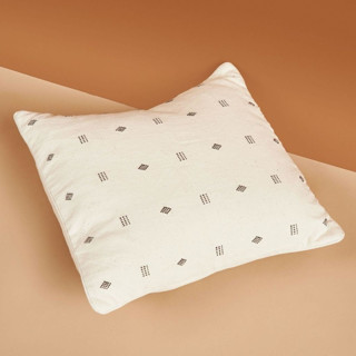 This is a white throw pillows by Anjali Purohit called nira white handloom pillow in standard