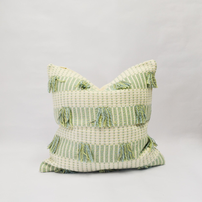 Striped Feijoa Green Pillow Cover Throw Pillows