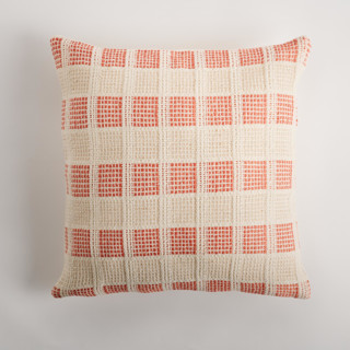 This is a multicolor throw pillows by Tatiana Ordoñez called mosaic pillow cover terracotta & cream in standard