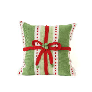 This is a green throw pillows by Melange Collection called 10" green stripe gift pillow in standard