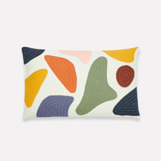 This is a multicolor throw pillows by Anchal called petal lumbar pillow in standard
