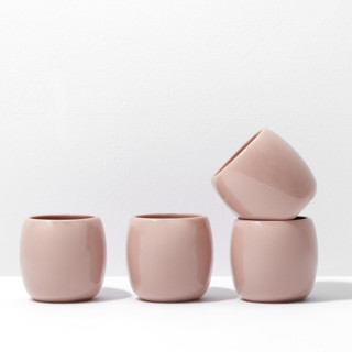 This is a pink tableware by Powered By People called s/4 small espresso cup by fors studio - rose in standard