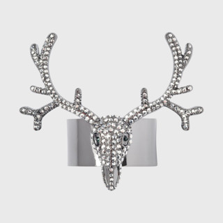 This is a silver tableware by Joanna Buchanan called antler napkin rings, hematite, set of four in standard