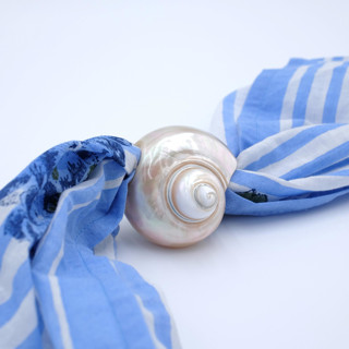 This is a white tableware by Inner Child called seashell napkin rings, set of 4 in standard