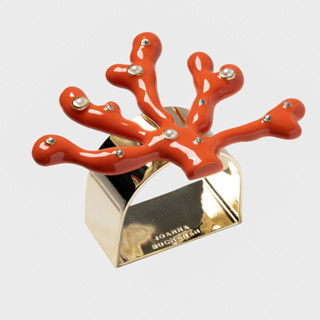 This is a orange tableware by Joanna Buchanan called coral napkin rings, coral, set of four in standard