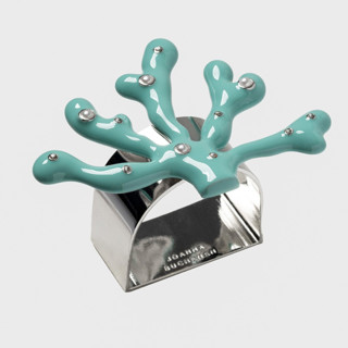 This is a blue tableware by Joanna Buchanan called coral napkin rings, turquoise, set of four in standard