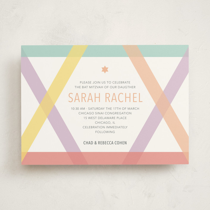 Washi Tape Mitzvah Invitations By Kristin Albert Minted Washi Tape Mitzvah Invitations