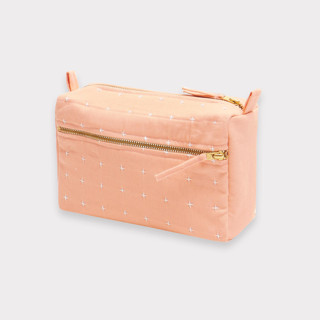 This is a pink back to school supplies by Anchal called medium cross-stitch toiletry bag - pink in standard