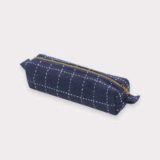 This is a blue back to school supplies by Anchal called small grid-stitch toiletry bag - navy in standard
