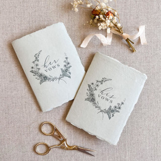 This is a blue vow books by Jen Simpson called the abbie // his and hers vow book set in standard