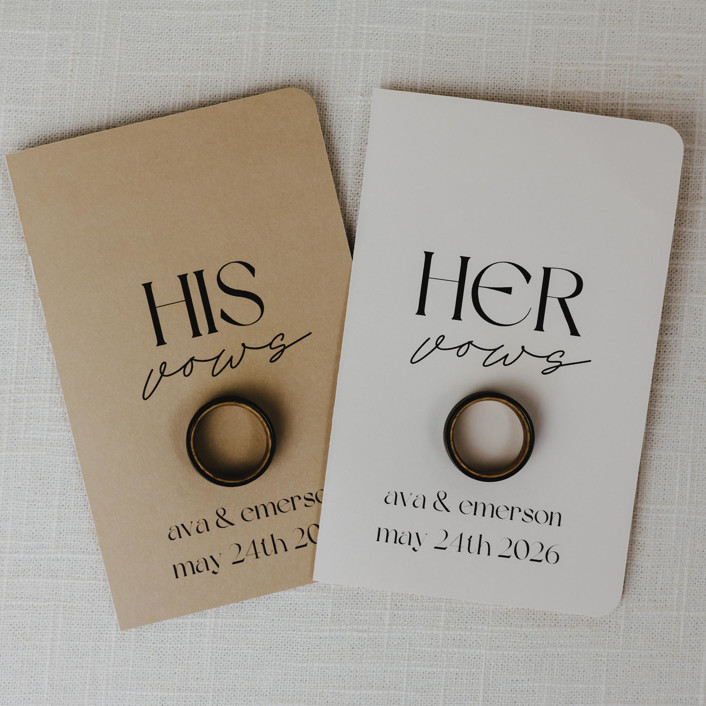 Personalized Vow Book Set His and Hers