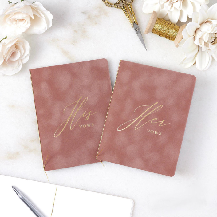 Dusty Rose Velvet Vow Books
