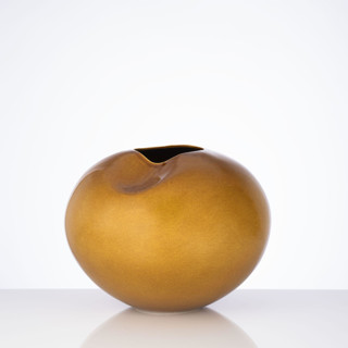 This is a gold vases by DinaDecor called ceramic decorative sculptural vase - milan honey in standard