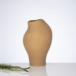 This is a natural vases by DinaDecor called ceramic decorative sculptural vase - camel clay mosco in standard