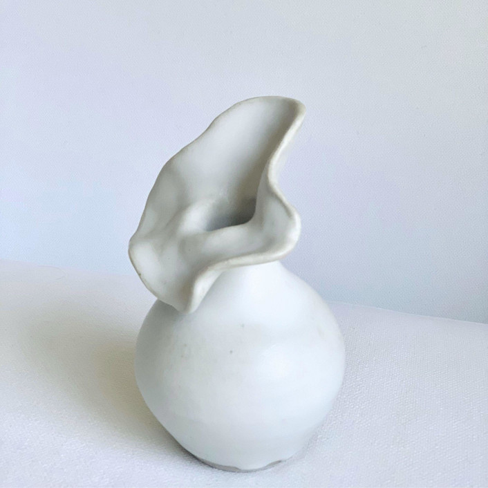 Mini White Petal Vase Vases by Cloude Made Minted