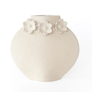 This is a white vases by Inhee Ma called ceramic vase sculptural flowers in standard