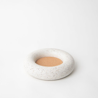 This is a white tableware by Pretti.Cool called wine bottle coaster: white terrazzo in standard