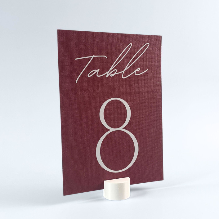 White Circle Table Number Holder, Set of 5 Centerpieces by Corduroy Effect Minted