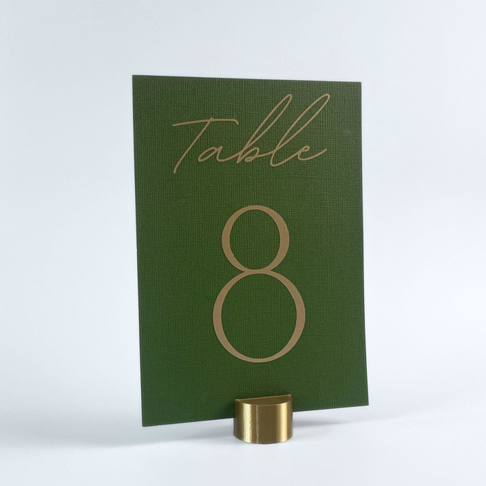Brass Color Circle Table Number Holder, Set of 5 Centerpieces by Corduroy Effect Minted