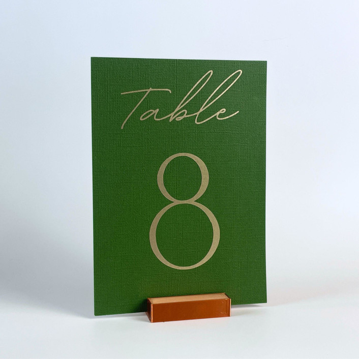 Copper Color Rectangle Table Number Holder, Set of 5 Centerpieces by Corduroy Effect Minted