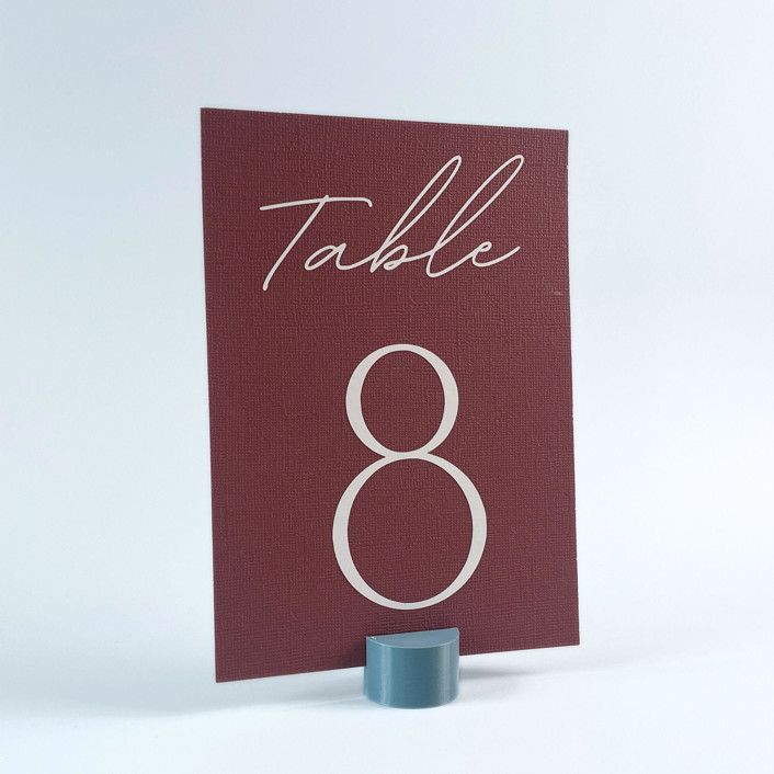 Dusty Blue Circle Table Number Holder, Set of 5 Centerpieces by Corduroy Effect Minted