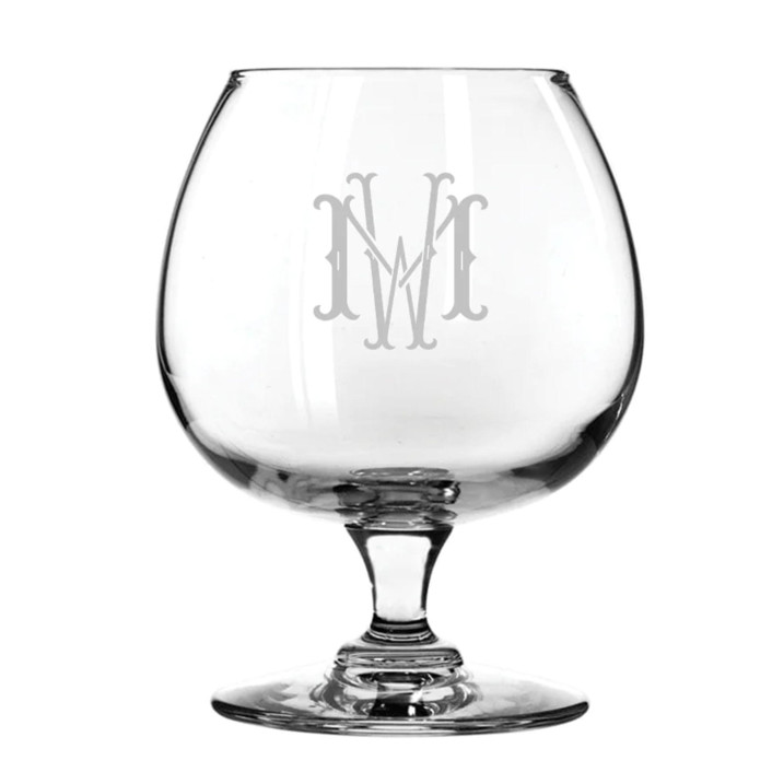 Custom Monogram Brandy Glass
